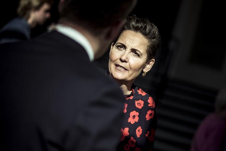 Formand Pia Olsen Dyhr ved Socialistisk Folkepartis landsmøde på Comwell Kolding i dag.  Foto: Michael Drost-hansen/Ritzau Scanpix