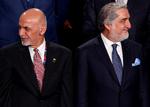 Ashraf Ghani og Abdullah Abdullah - har begge ladet sig indsætte som præsident i Afghanistan.. Foto: Jonathan Ernst/Ritzau Scanpix