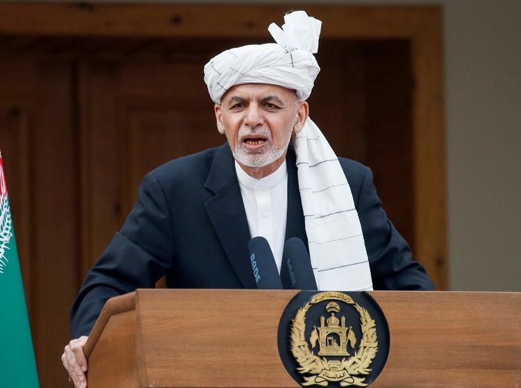     Afghanistan's President Ashraf Ghani speaks during his inauguration as president, in Kabul, Afghanistan March 9, 2020. REUTERS/Mohammad Ismail   Foto: Mohammad Ismail/Ritzau Scanpix
