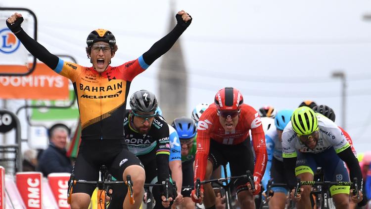 Spanske Ivan Garcia Cortina fik noget at juble over tirsdag i Paris-Nice. Foto: Alain Jocard/Ritzau Scanpix