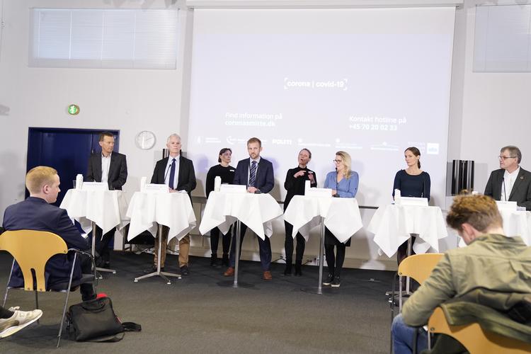 En række myndigheder holder pressebriefing og giver en status på COVID-19-situationen i Danmark. Foto: Ida Marie Odgaard/Ritzau Scanpix