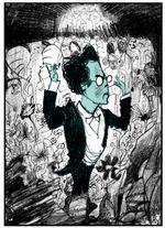 Mahler arbejdede på 3. Symfoni fra 1893 til 1896, og den handler dybest set om at bevæge sig opad, trin for trin, for til sidst at bryde igennem til noget højere.  Tegning Claus Nørregaard