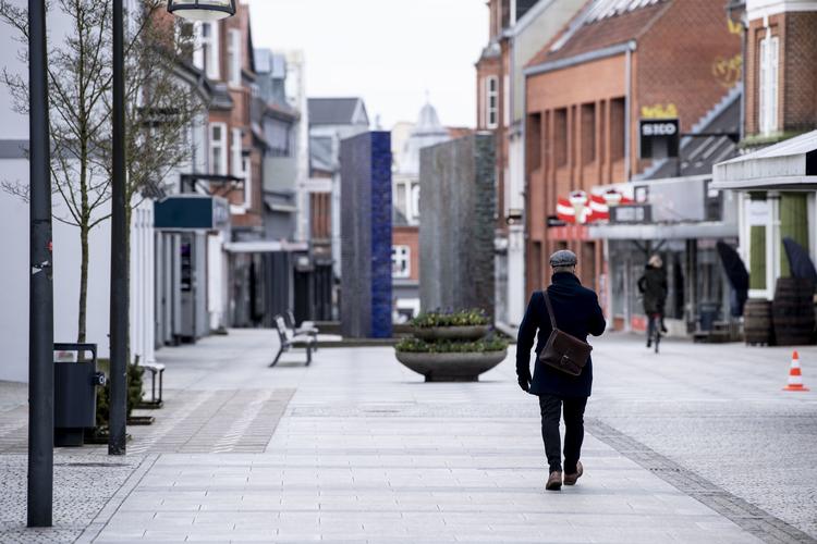 Også i Holstebro er der stilhed. Coronavirussen skaber kriser på mange fronter - herunder hos danske mediehuse.  Foto: Johan Gadegaard/Ritzau Scanpix