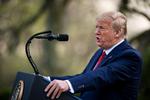 Trump taler søndag til pressen i rosenhaven ved Det Hvide Hus. Foto: Alexander Drago/Ritzau Scanpix