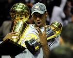 5 NBA-titler vandt Kobe Bryant i sin karriere. Foto: Emmanuel Dunand/Ritzau Scanpix