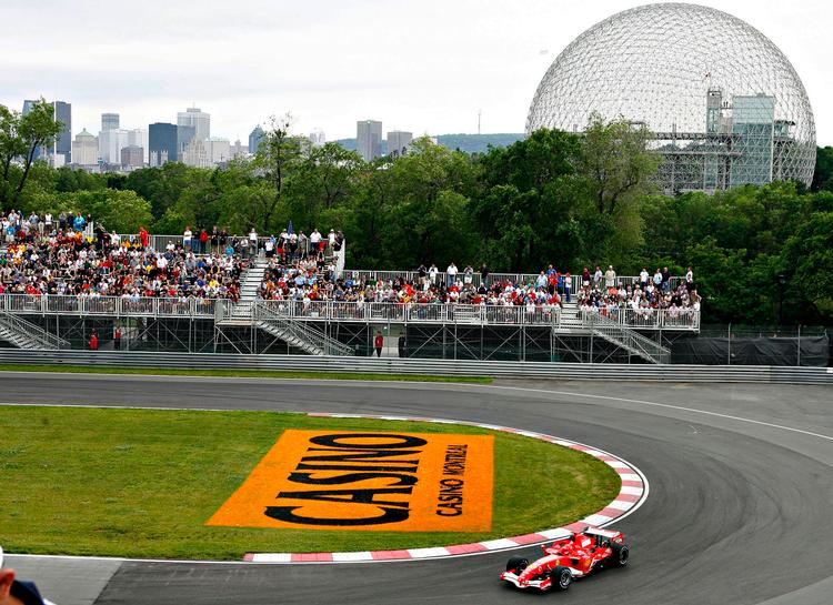 Motorbanen i Montreal er opkaldt efter Gilles Villeneuve, men der bliver alligevel ikke kørt ræs i Canada 14. juni. Foto: Jacques Boissinot/Ritzau Scanpix