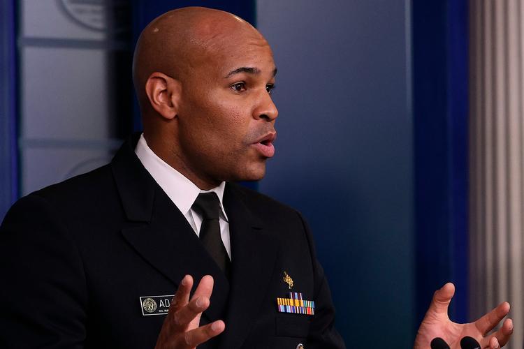 Jerome Adams er chef for USA's sundhedsstyrelse - og er desuden viceadmiral og læge. Foto: Win Mcnamee/Ritzau Scanpix