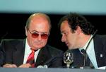 Både Sepp Blatter (tv.) og Michel Platini (th.) er udelukket fra al fodbold indtil 2021. Foto: Bongarts/Bongarts/Getty Images