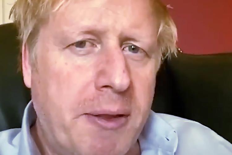 Boris Johnson har via videoer opdateret briterne på sin helbredstilstand. Foto: -/Ritzau Scanpix