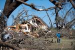 Et hjem er ødelagt af en tornado nær Nixville i South Carolina.   Foto: Sean Rayford/Ritzau Scanpix