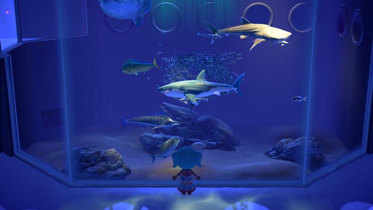 Museet i Nintendo-spillet 'Animal Crossing: New Horizons' har både en afdeling for forhistoriske dyr, insekter og dyr og et stort akvarium. Foto: Nintendo