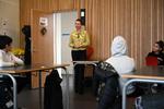 Statsminister Mette Frederiksen til genåbning af Lykkebo Skole i Valby i morges.  Foto: Philip Davali/Ritzau Scanpix