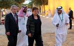 Chef for Den Internationale Valutafond, Kristalina Georgieva, enkommer til en velkomstmiddag i Riyadh, Saudi Arabien.  Foto: Ahmed Yosri/Ritzau Scanpix