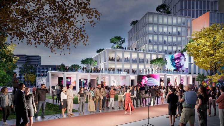 Det var dette byggeri, som skulle have erstattet Palads, som vi kender det i dag.  Visualisering Bjarke Ingels Group
