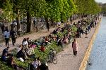 Torsdag nød en stor forsamling solen ved Søerne i København Foto: Finn Frandsen/POLFOTO