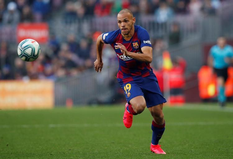 Martin Braithwaite ser ikke sit skift til Barcelona som en nødløsning for storklubben. Han regner med at blive i klubben i sin fireårige kontraktperiode. Foto: Albert Gea/Ritzau Scanpix
