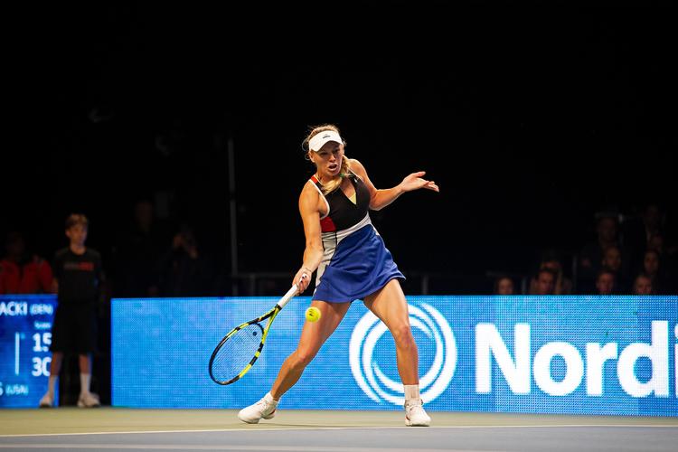 Wozniacki stoppede karrieren efter Australian Open i januar 2020, men nu deltager hun i den virtuelle udgave af grusturneringen Madrid Open. Foto: Jan Sommer/POLFOTO
