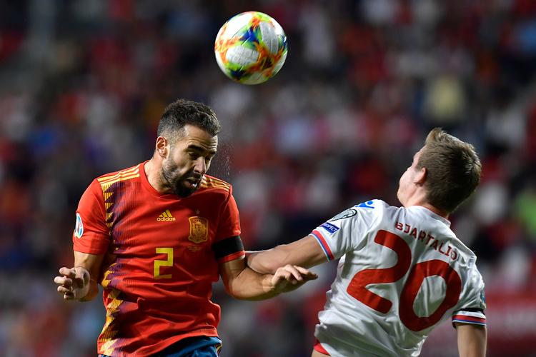 Jóannes Bjartalid gjorde en god figur i landskampen mod Spanien.  Foto: Alvaro Barrientos/Ritzau Scanpix