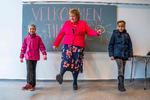 Statsminister Erna Solberg var forleden på besøg i en skole Foto: Hakon Mosvold Larsen/Ritzau Scanpix