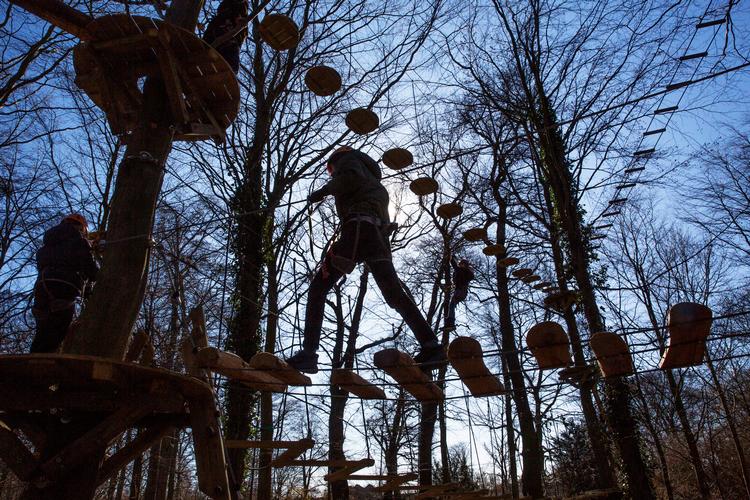     GoMonkey i Søndermarken er en klatrebane i tre niveauer i henholdsvis tre, seks og ni meters højde. Foto: Klaus Holsting/POLITIKEN