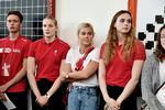 Nu må (fra venstre) blandt andre Alexander Aslak Nørgaard, Julie Kepp Jensen, Pernlle Blume og Matilde Schrøder atter træne. Foto: Tariq Mikkel Khan/POLFOTO