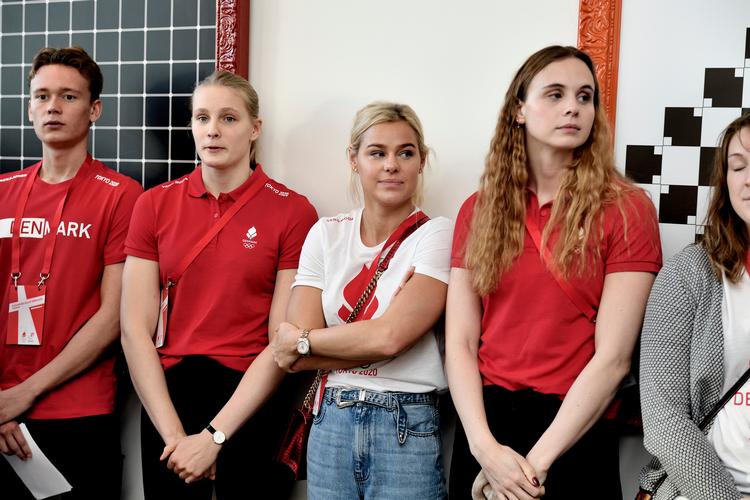 Nu må (fra venstre) blandt andre Alexander Aslak Nørgaard, Julie Kepp Jensen, Pernlle Blume og Matilde Schrøder atter træne. Foto: Tariq Mikkel Khan/POLFOTO