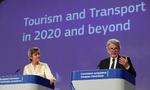   »Millioner af job afhænger af turismen, og det er ofte i områder, hvor der ikke er meget anden industri«, siger EU-kommissær Margrethe Vestager på et pressemøde. Foto: Pool/Ritzau Scanpix