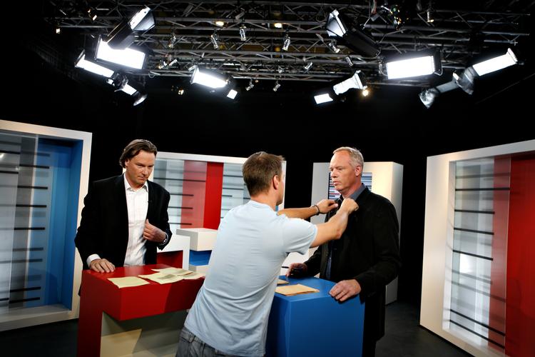 'Mogensen og Krisitansen' var blandt de magasinprogrammer på TV 2 News, der i første omgang blev lukket ned i forbindelse med coronapandemien.   Foto: Jonathan Bjerg Møller/POLFOTO