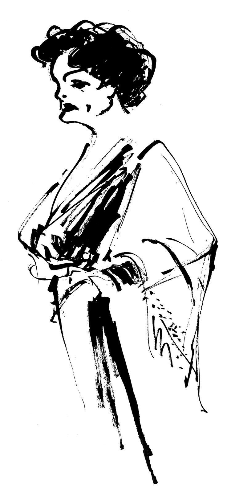 Flemming Nyborg har tegnet Ghita Nørby på Betty Nansen i 1991.  