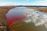 I fredags slap 20.000 tons dieselolie ud i en flod i Sibirien. Myndighederne hørte om udslippet via de sociale medier. Foto: Handout/Ritzau Scanpix