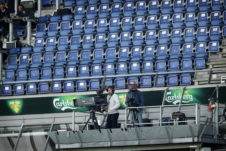  Tomme tribuner under kampen mellem Brøndby og SønderjyskE.   Foto: Jens Dresling/POLFOTO