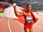 Da Salwa Eid Naser erobrede sit VM-guld på 400 meter sidste år i Doha, skete det i en sensationelt god tid. Den bedste de seneste 35 år.   Foto: Dylan Martinez/Ritzau Scanpix