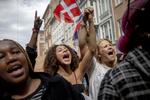 Cirka 15.000 var på gaden på Østerbro i København i går. Foto: Miriam Dalsgaard/POLFOTO