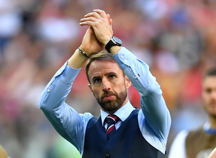 Den engelske landstræner Gareth Southgate øjner bedre muligheder for sit hold ved det udskudte EM.  Foto: Dylan Martinez/Ritzau Scanpix