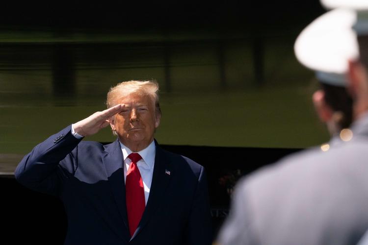  Donald Trump på militærakademiet West Point i går.  Foto: David Dee Delgado/Ritzau Scanpix