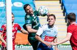 I slutminutterne var Lyngymålmanden Thomas Mikkelsen fremme i Sønderjyskes straffesparksfelt, men han sparkede lige forbi målrammen. Foto: Claus Fisker/Ritzau Scanpix