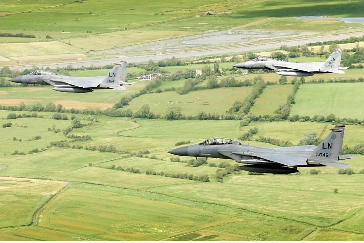 Et amerikansk jagerfly er styrtet ned i Nordsøen under en træningsøvelse. Foto: RAF Lakenheath