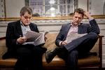 Sundhedsstyrelsens direktør, Søren Brostrøm (th.), og direktør for Statens Seruminstitut, Kåre Mølbak (tv.). Her inden et af de mange covid19-pressemøder. Foto: Mads Nissen/POLFOTO