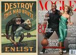 Den racistiske fremstilling af basketstjernen LeBron James som en aggressiv abe får kritikerne op ad stolen. Både i 2008, da forsiden udkom, og nu igen i 2020. Foto: Library of Congress/Vogue