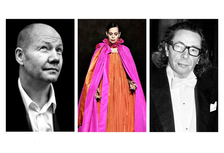 Designeren Pär Engsheden kreerede en række kjoler til Sara Danius (i midten); denne pink-orange eksplosion bar hun til sin sidste Nobelceremoni.  Hendes forgænger som permanent sekretær i Det Svenske Akademi, den bogaktuelle Peter Englund (tv.), er ganske bramfri i sin omtale af Akademiet og fortæller blandt andet, at ingen i Akademiet var i tvivl om, at den såkaldte Kulturprofil, Jean-Claude Arnault (th.) var et svin.  Foto: Carl Bengtsson, Skarp Agent/Joachim Adrian/Henrik Montgomery/Ritzau Scanpix