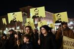 Demonstration til minde om Giulio Regeni i Torino fire år efter, at han blev bortført, torteret og myrdet i Egypten. Nu har den italienske regering aftalt en kæmpe våbenhandel med Egypten.     Foto: Marco Bertorello/Ritzau Scanpix