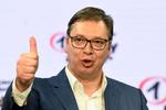 Præsident Aleksandar Vucics parti vandt en jordskredssejr i Serbien efter et valg, der internationalt beskrives som en farce.  Foto: Aleksandar Dimitrijevic/Ritzau Scanpix