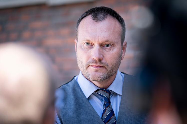 Lars Boje Mathiesen var som finansordfører repræsentant for Nye Borgerlige, da partierne forhandlede økonomisk sommerpakke i Finansministeriet.  Foto: Niels Christian Vilmann/Ritzau Scanpix