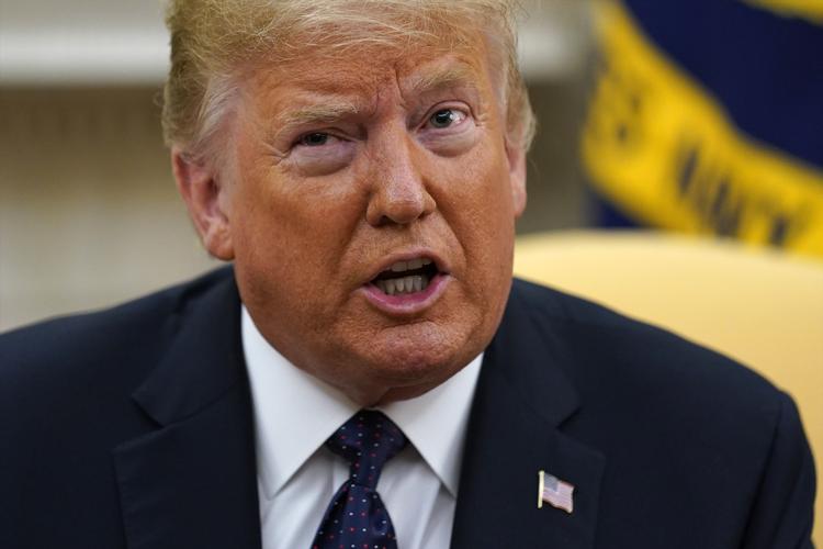     WASHINGTON, DC - JUNE 24: U.S. President Donald Trump meets with Polish President Andrzej Duda in the Oval Office on June 24, 2020 in Washington, DC. Duda, who faces a tight re-election contest in four days, is Trump's first world-leader visit from overseas since the coronavirus pandemic began. Pool/Getty Images/AFP == FOR NEWSPAPERS, INTERNET, TELCOS &amp; TELEVISION USE ONLY ==   Foto: Pool/Ritzau Scanpix