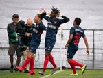  Sory Kaba fik atter scoret mod FCK og kunne drille de FCK-fans, som han mente var efter ham. Foto: Liselotte Sabroe/Ritzau Scanpix