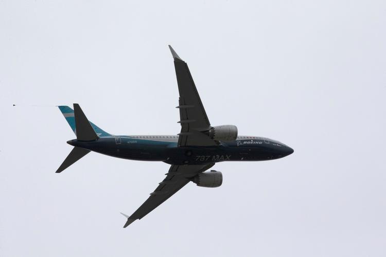 Boeing 737 MAX-flyet i luften over Seattle i dag.  Foto: Karen Ducey/Ritzau Scanpix