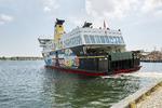 Ærøfærgen sejler ud fra Svendborg. Stort set alle færgeruter i Danmark er gratis for cyklister eller gående i juli måned.  Foto: Morten Langkilde/Morten Langkilde