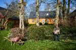   Søren Ryge på den grønne bænk, hvorfra han kan observere et rigt dyreliv og glæde sig til familieforøgelsen i hønsehuset.    Foto: Claus Bonnerup