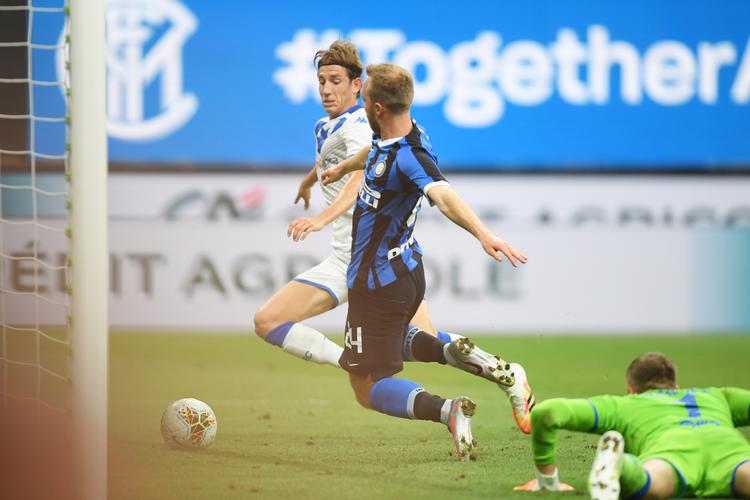 Efter at være kommet på banen efter 68 minutter af kampen mod Brescia scorede Christian Eriksen til 5-0 og lagde op til målet til 6-0..  Foto: Daniele Mascolo/Ritzau Scanpix