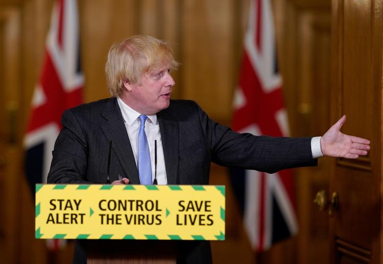 Storbritannien er et af hårdest ramte lande af corona-virus, især målt på indbyggertal. Premierminister Boris Johnson var selv indlagt på intensiv med covid-19. Foto: Andrew Parsons/Ritzau Scanpix